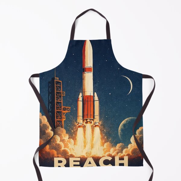 Item preview, Reach for the Stars – Retro Rocket Launch / Vintage Space Poster designed and sold by thirtyonestars.