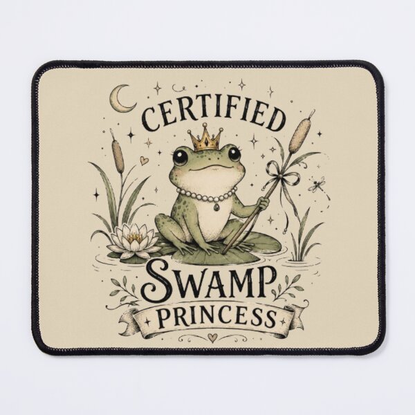 Item preview, Certified Swamp Princess Frog Cottagecore Design designed and sold by Moonwoven Studio.