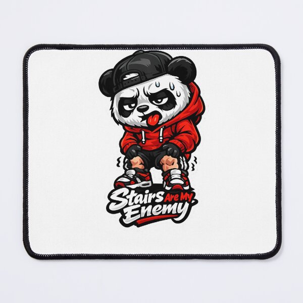 Item preview, Leg Day Panda Gym Motivation – “Stairs Are My Enemy” Funny Workout Design designed and sold by Aesthicer.