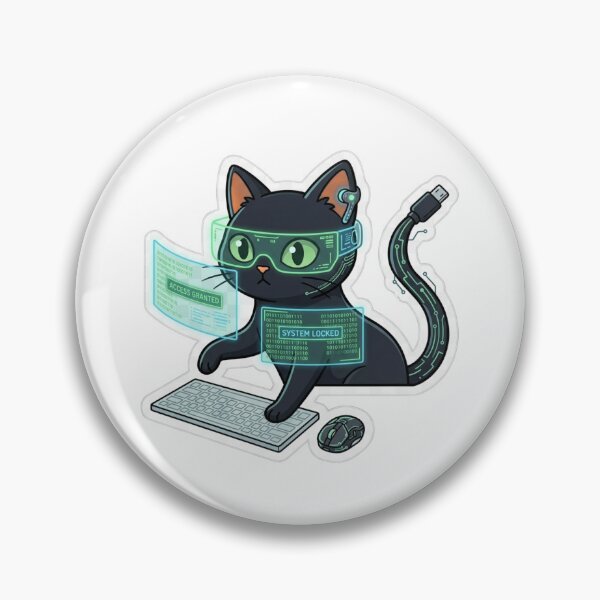 Item preview, Cute Hacker Cat Cyberpunk Code Access Granted Funny Programmer designed and sold by HICHAMORO.