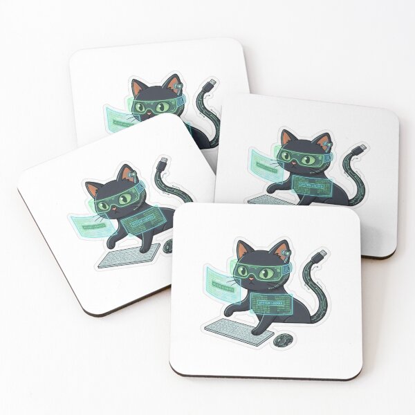 Item preview, Cute Hacker Cat Cyberpunk Code Access Granted Funny Programmer designed and sold by HICHAMORO.