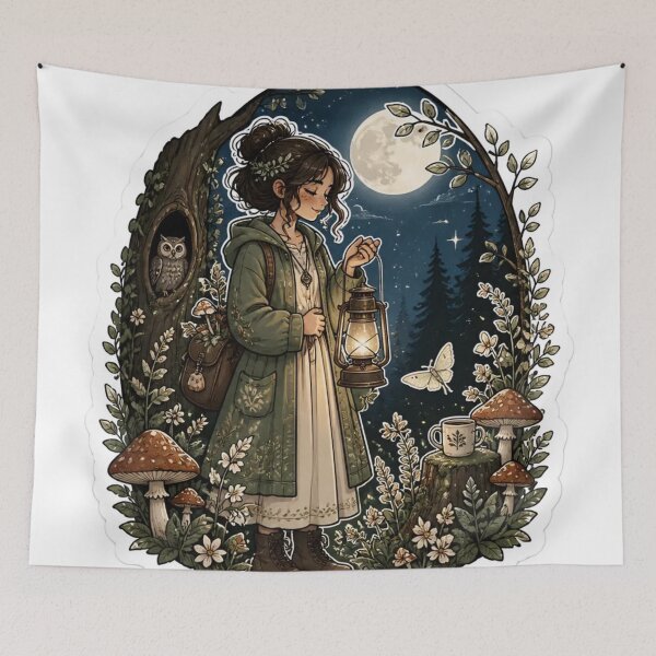 Item preview, Cottagecore Night Shift Forest Keeper designed and sold by StickyGuys.