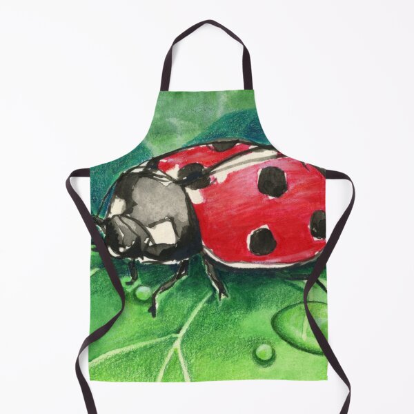 Item preview, Lucky Ladybug - watercolor and colored pencil illustration designed and sold by Amy Preveza.