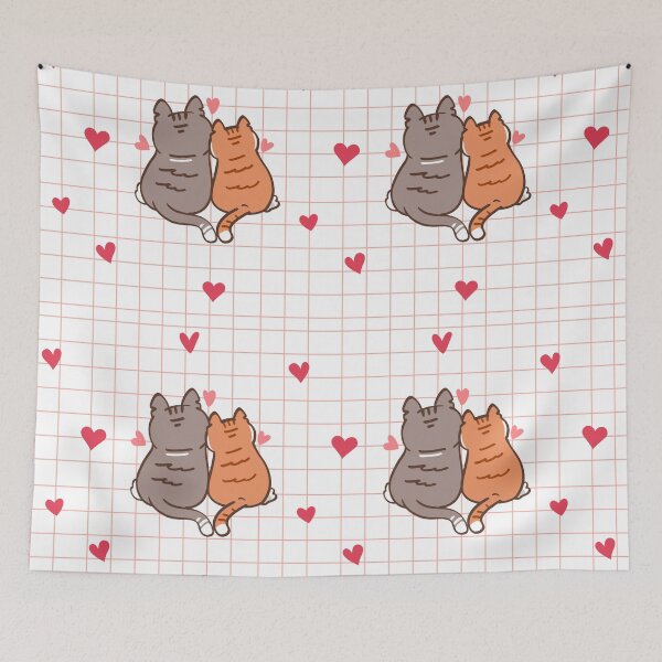 Item preview, Cats in Love / Hearts Pattern  designed and sold by ice-apparel.