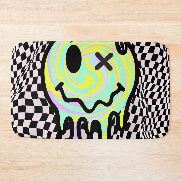 Item preview, Melting Trippy Smiley Face Warped Checkerboard designed and sold by Side By Side Studio.