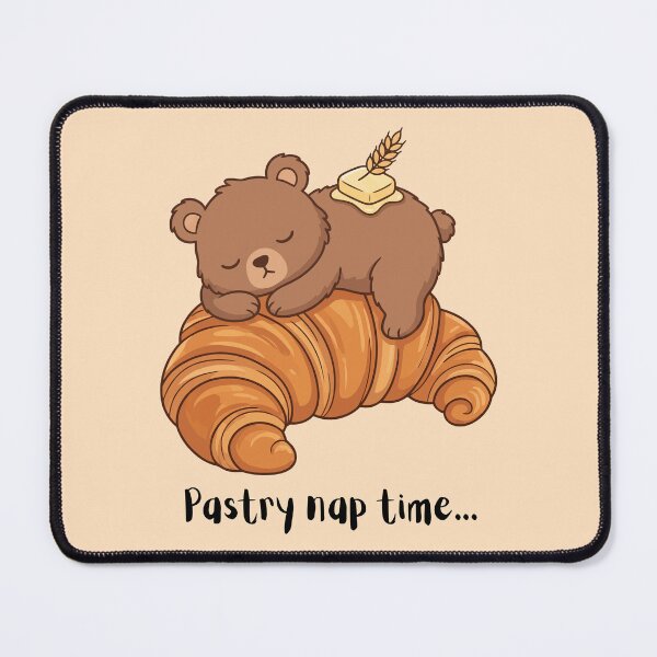 Item preview, Cute Sleeping Bear on Croissant Pastry Naptime designed and sold by Amir Faysal.