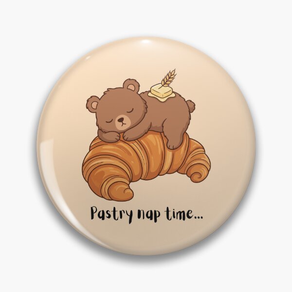 Item preview, Cute Sleeping Bear on Croissant Pastry Naptime designed and sold by Amir Faysal.