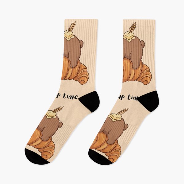 Item preview, Cute Sleeping Bear on Croissant Pastry Naptime designed and sold by Amir Faysal.