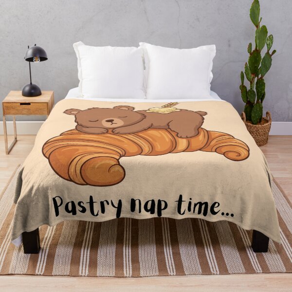 Item preview, Cute Sleeping Bear on Croissant Pastry Naptime designed and sold by Amir Faysal.