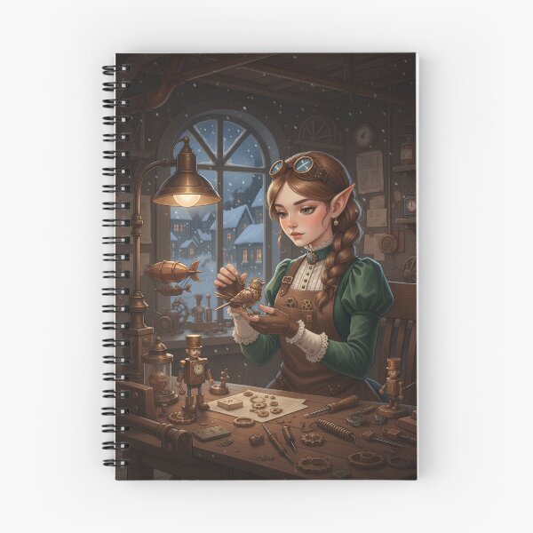Item preview, Steampunk Elf Artisan – Mechanical Toymaker Christmas Art designed and sold by Floraphoria.