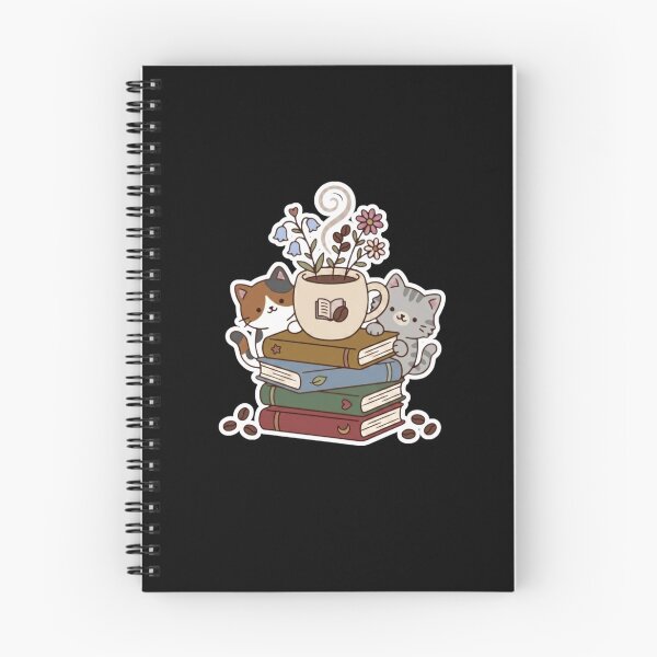 Item preview, Cute Cottagecore Cats Coffee And Books Stack Kawaii Book Lover Gift designed and sold by Art IN Pack.