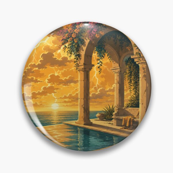 Item preview, Golden Tempest Luxury Coastal Storm Aesthetic Vintage Landscape Art T-Shirt designed and sold by RAYapparel.