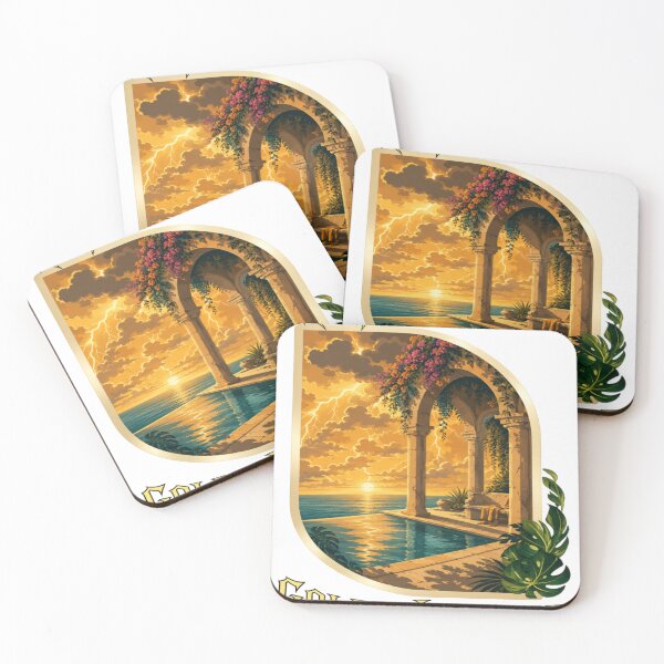 Aperçu de l'œuvre T-shirt Golden Tempest Luxury Coastal Storm Aesthetic Vintage Landscape Art Art créée et vendue par RAYapparel.