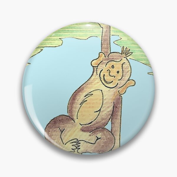Item preview, Cheeky Monkey - Hand Drawn Animal Hanging From Tree designed and sold by AJPrettyObscene.