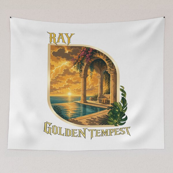 Item preview, Golden Tempest Luxury Coastal Storm Aesthetic Vintage Landscape Art T-Shirt designed and sold by RAYapparel.