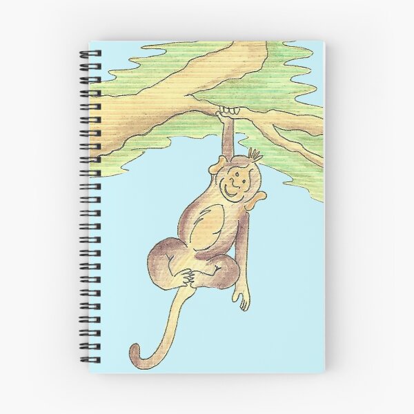 Item preview, Cheeky Monkey - Hand Drawn Animal Hanging From Tree designed and sold by AJPrettyObscene.