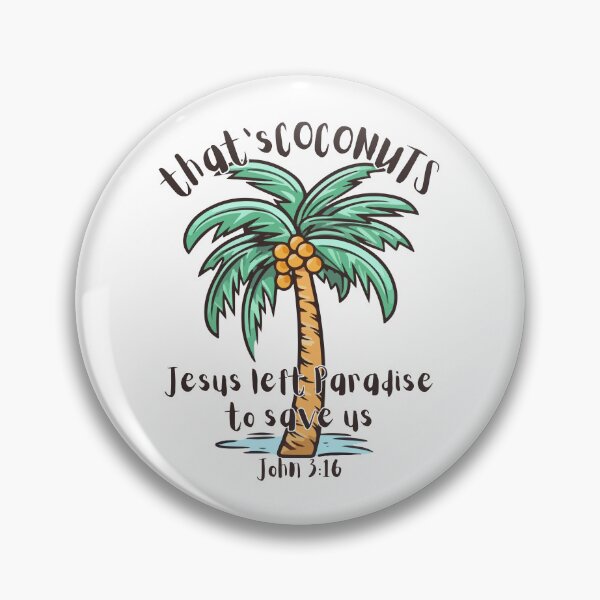 Item preview, Coconuts Jesus Loves and Saves John 3:16 Tropical Beach Summer Paradise designed and sold by Forevermore.