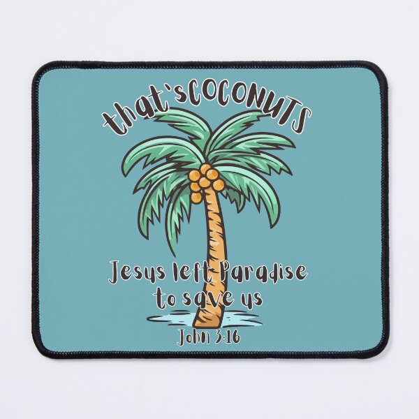 Item preview, Coconuts Jesus Loves and Saves John 3:16 Tropical Beach Summer Paradise designed and sold by Forevermore.