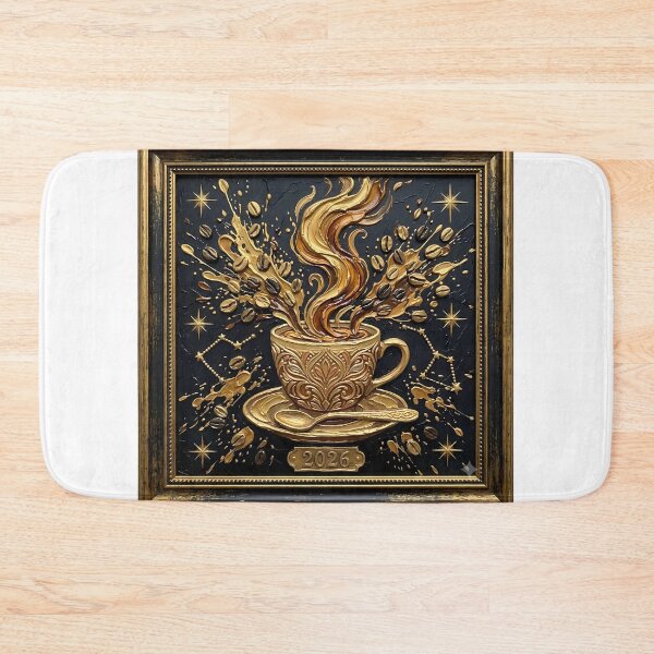Item preview, Luxury Golden Coffee Cup - 2026 Barista Art & Palette Knife Oil Painting designed and sold by SupernovaNote.