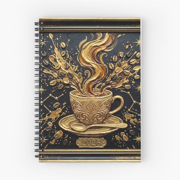 Item preview, Luxury Golden Coffee Cup - 2026 Barista Art & Palette Knife Oil Painting designed and sold by SupernovaNote.