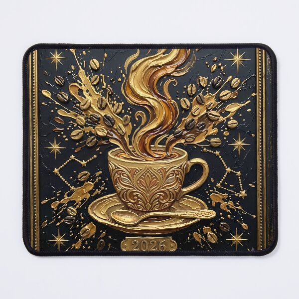 Item preview, Luxury Golden Coffee Cup - 2026 Barista Art & Palette Knife Oil Painting designed and sold by SupernovaNote.