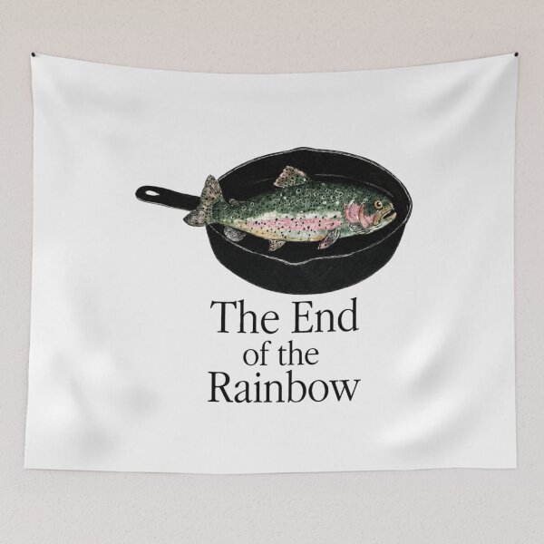 Item preview, The End of the Rainbow Trout Funny Fishing Skillet Vintage Art designed and sold by Ali-printshop.