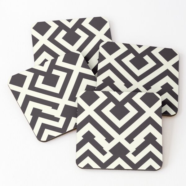 Item preview, Bold Geometric Tribal Pattern | Black and Cream Abstract Design | Modern Aztec Inspired Art designed and sold by MoodLay.