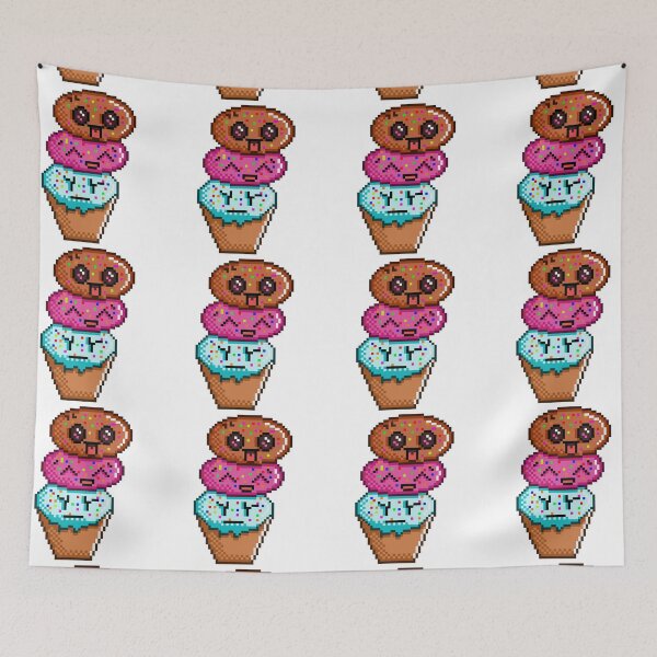Item preview, Triple Scoop Ice Cream Pixel Art designed and sold by RetroRlx.