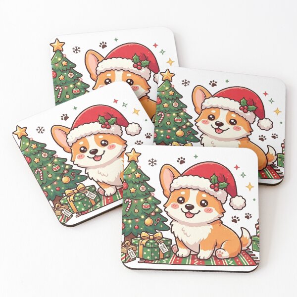 Item preview, Cute Corgi Santa Hat Christmas Tree Shirt, Corgi Xmas Gift Box Tee, Funny Corgi Holiday Gift for Corgi Lovers designed and sold by Wearable Canvas...