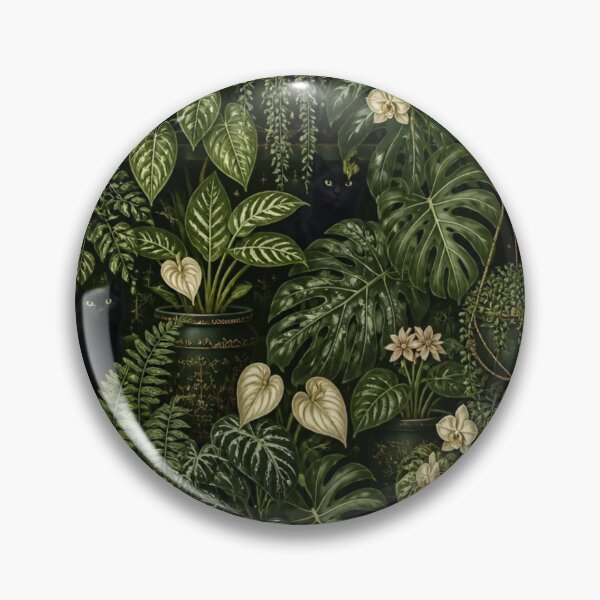 Item preview, Black Cat Botanical Greenhouse Pattern designed and sold by StickyGuys.