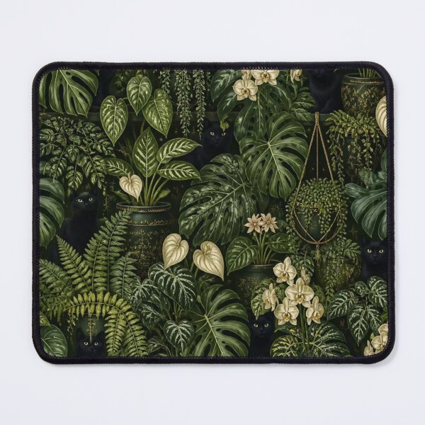 Item preview, Black Cat Botanical Greenhouse Pattern designed and sold by StickyGuys.