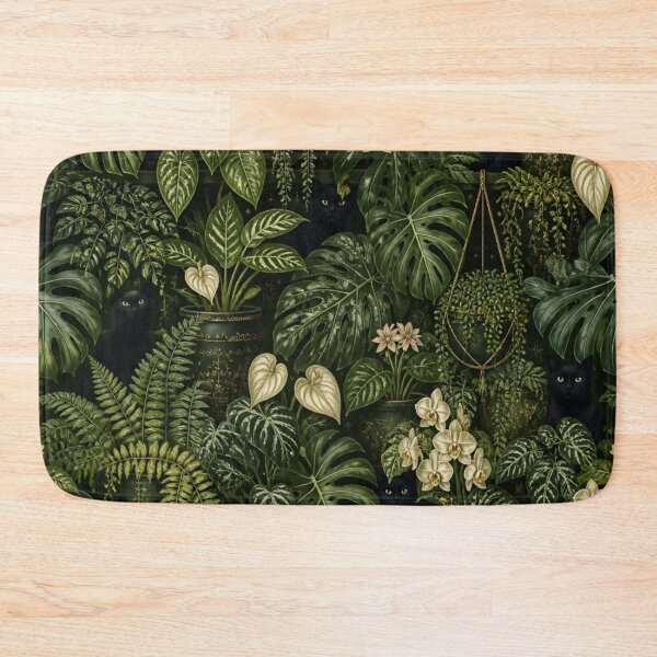 Item preview, Black Cat Botanical Greenhouse Pattern designed and sold by StickyGuys.
