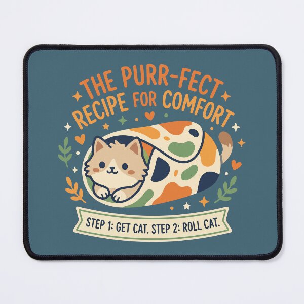 Item preview, Cute Cat Burrito Purrfect Recipe for Comfort designed and sold by Amir Faysal.