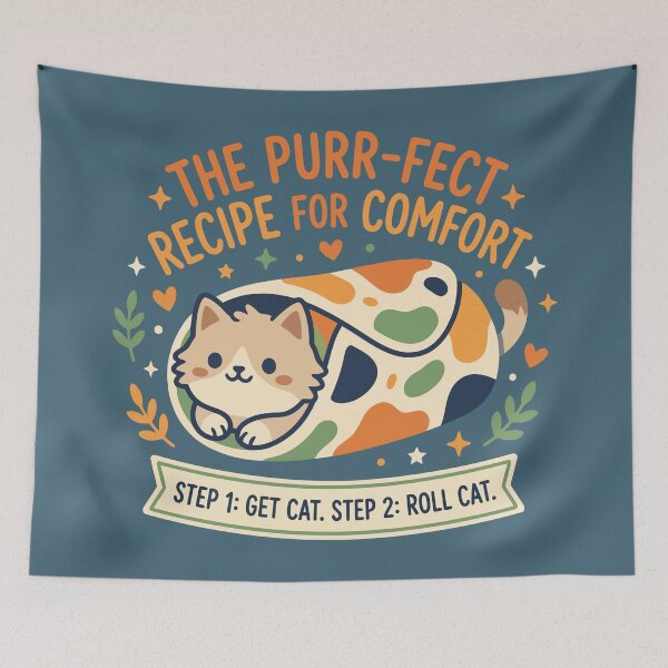 Item preview, Cute Cat Burrito Purrfect Recipe for Comfort designed and sold by Amir Faysal.