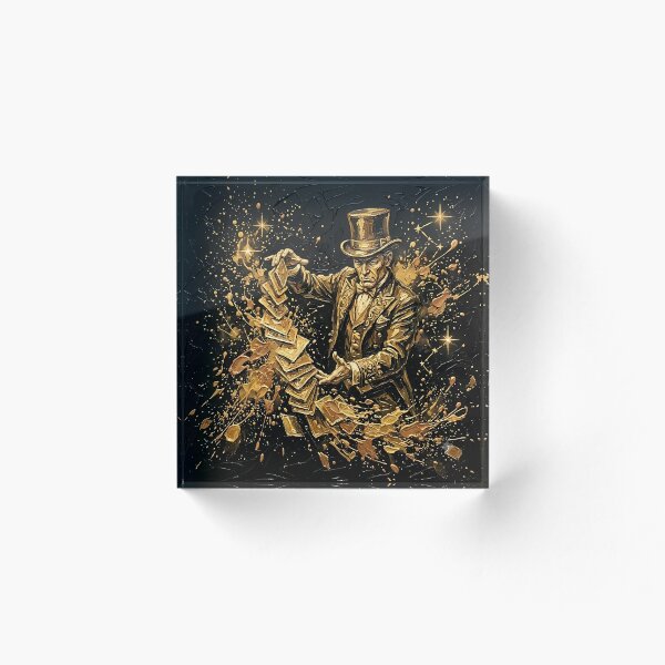 Item preview, Old Money Magician - Golden Card Trick & Vintage Circus Dark Academia Art designed and sold by SupernovaNote.
