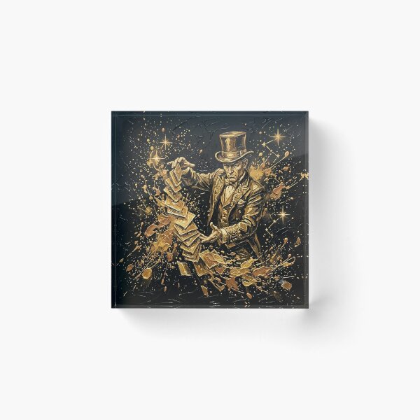 Item preview, Old Money Magician - Golden Card Trick & Vintage Circus Dark Academia Art designed and sold by SupernovaNote.