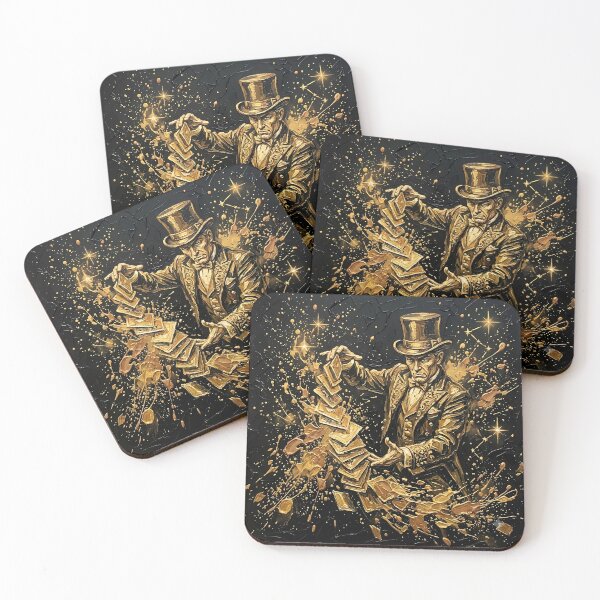 Item preview, Old Money Magician - Golden Card Trick & Vintage Circus Dark Academia Art designed and sold by SupernovaNote.