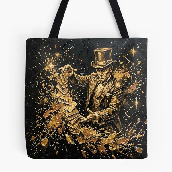 Item preview, Old Money Magician - Golden Card Trick & Vintage Circus Dark Academia Art designed and sold by SupernovaNote.