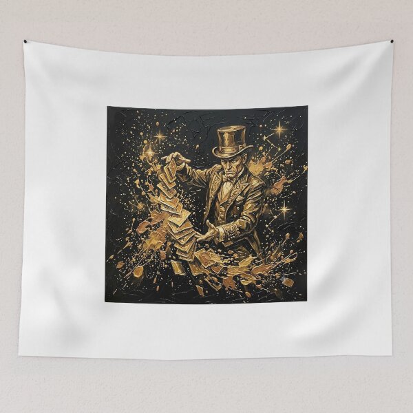 Item preview, Old Money Magician - Golden Card Trick & Vintage Circus Dark Academia Art designed and sold by SupernovaNote.