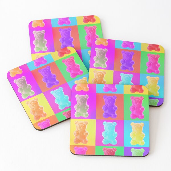 Item preview, Neon Gummy Bear Y2K Pop Art Grid designed and sold by byemilyparry.