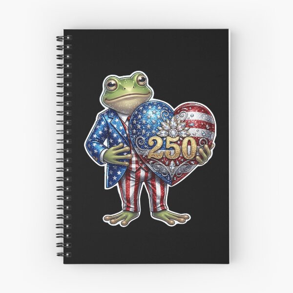 Item preview, 4th of July 2026 Semiquincentennial 250 Years of Freedom Patriotic Cute Frog Uncle Sam Suit USA Flag Heart designed and sold by Basma Designs | Retro, Kawaii Shirts & Stickers.
