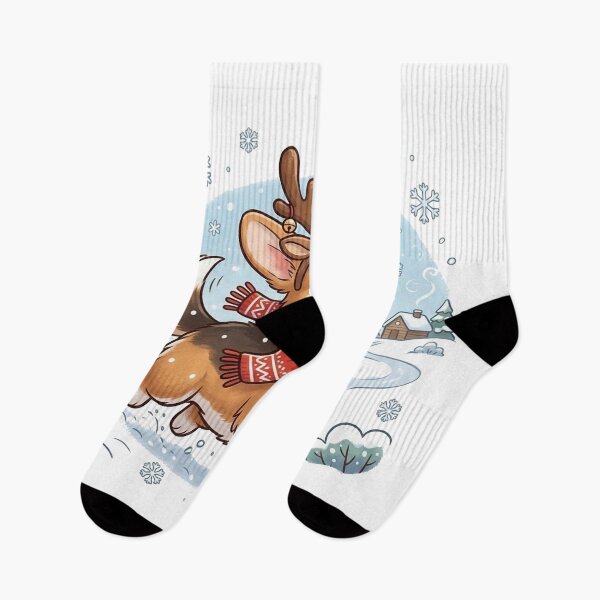 Item preview, Cute Corgi Reindeer Christmas Shirt, Corgi Running in Snow Xmas Tee, Funny Corgi Holiday Gift for Corgi Lovers designed and sold by Wearable Canvas...