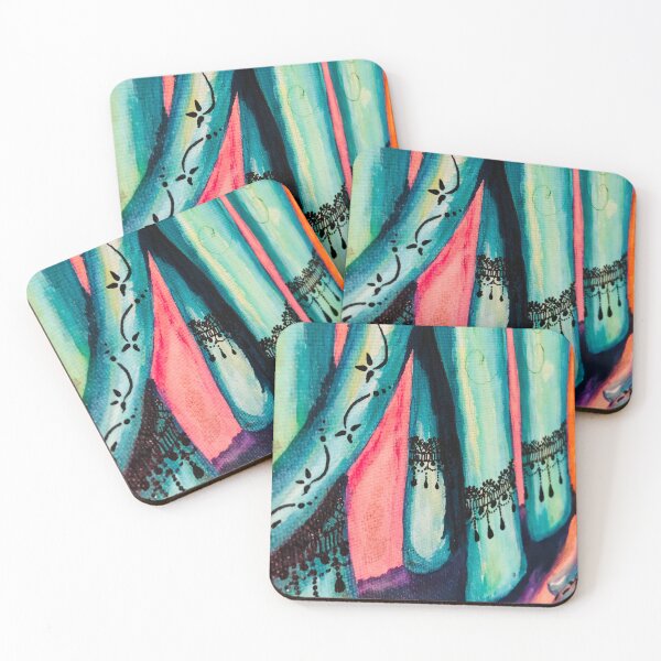 Item preview, turquoise, pink and black lace painting designed and sold by zoki55.