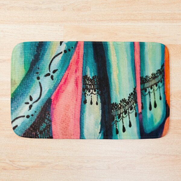 Item preview, turquoise, pink and black lace painting designed and sold by zoki55.