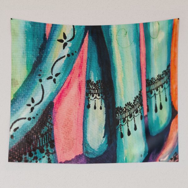Item preview, turquoise, pink and black lace painting designed and sold by zoki55.