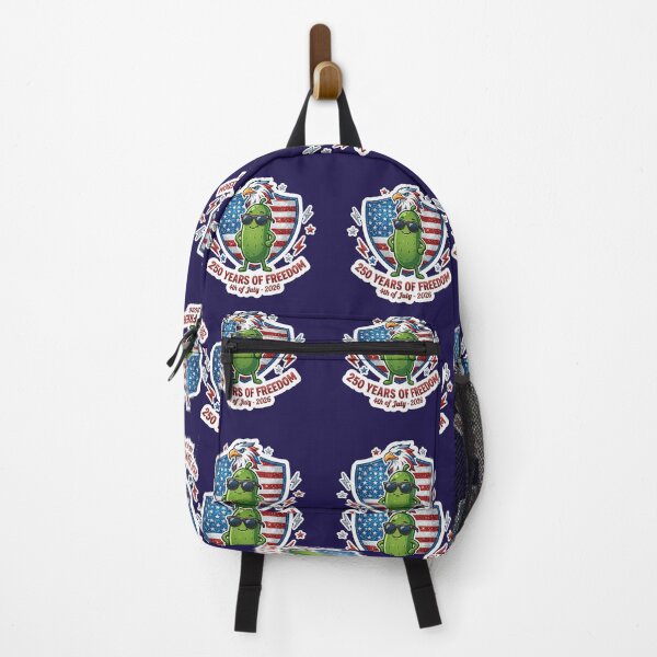 Item preview, 250 Years of Freedom 4th of July 2026 Patriotic Cute Pickle US Flag Shield American Bald Eagle designed and sold by Basma Designs | Retro, Kawaii Shirts & Stickers.