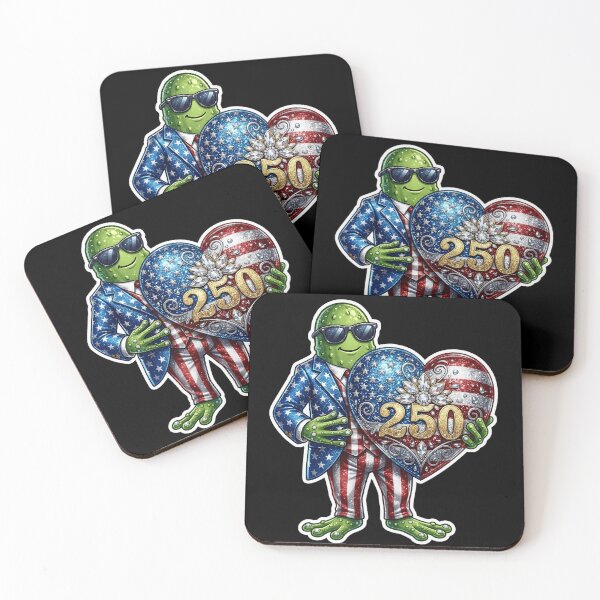 Item preview, 4th of July 2026 Quarter Semiquincentennial 250 Years of Freedom Patriotic Cute Pickle USA Flag Sunglasses designed and sold by Basma Designs | Funny Shirts, Stickers & Mugs.