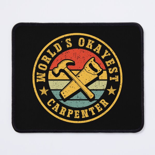 Item preview, Worlds Okayest Carpenter Funny Retro Tradesman Badge Gift designed and sold by Dmetalx Art Apparel.