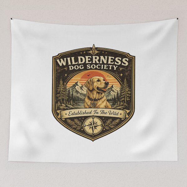 Item preview, Wilderness Dog Society Vintage Outdoor Adventure Design designed and sold by PawverseDesigns.