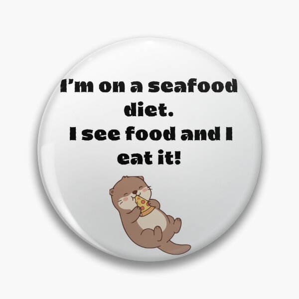 Item preview, Funny Seafood Diet Otter Eating Pizza designed and sold by TheFrameVault.
